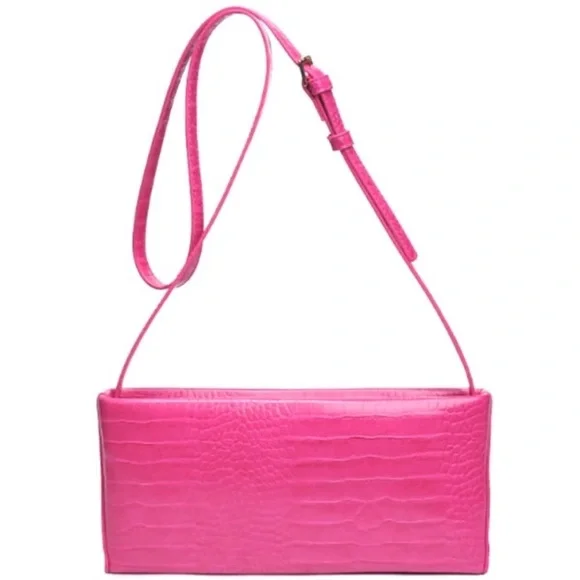 BLACK CROC HANDLE CROSSBODY BAG - Picture 2 of 3